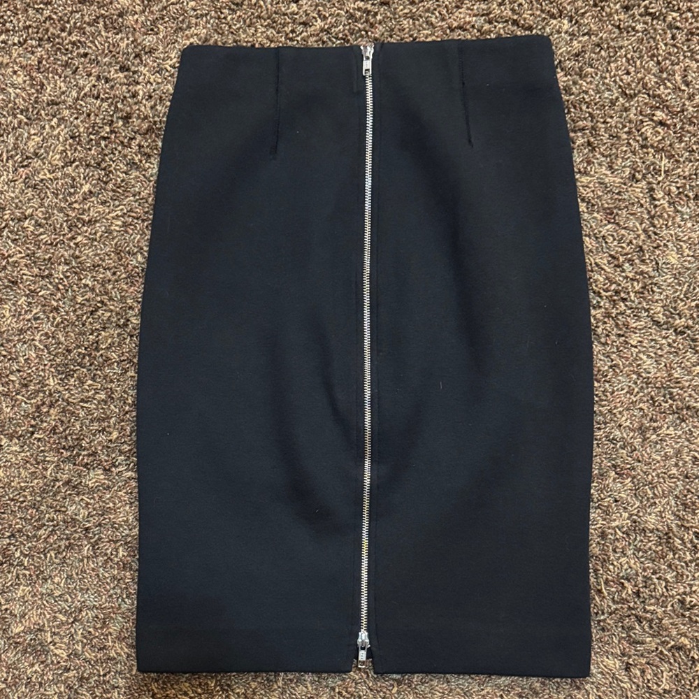 J. Crew Black Pencil Skirt with Zipper Back Detailing XS